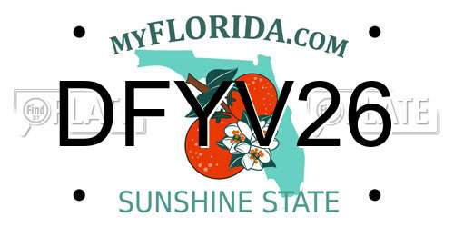 DFYV26 Florida License Plate