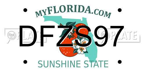 DFZS97 Florida License Plate