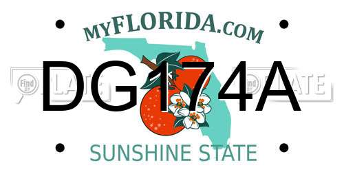 DG174A Florida License Plate