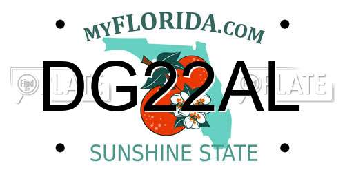 DG22AL Florida License Plate