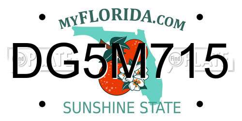 DG5M715 Florida License Plate