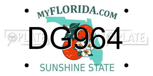 DG964 Florida License Plate