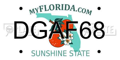 DGAF68 Florida License Plate