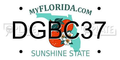 DGBC37 Florida License Plate