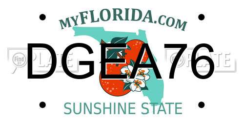 DGEA76 Florida License Plate