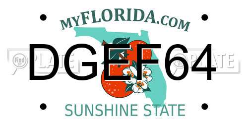 DGEF64 Florida License Plate