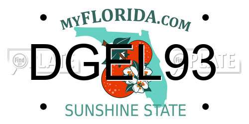 DGEL93 Florida License Plate