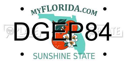 DGEP84 Florida License Plate