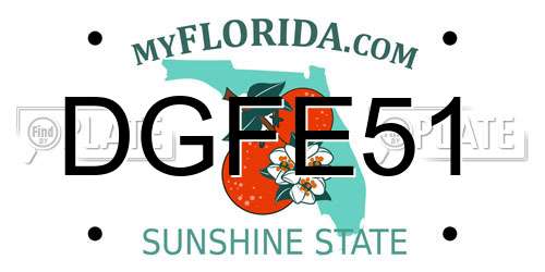 DGFE51 Florida License Plate