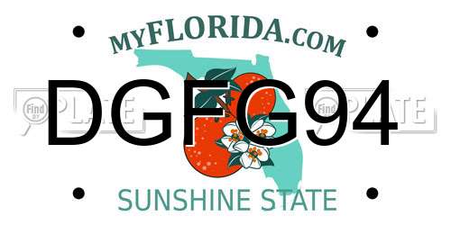 DGFG94 Florida License Plate