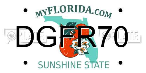 DGFR70 Florida License Plate
