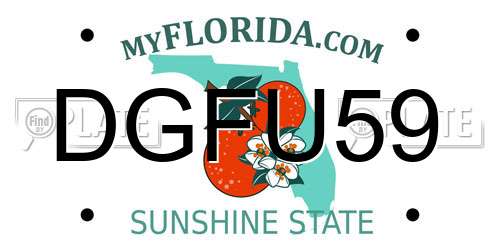 DGFU59 Florida License Plate