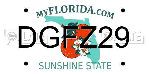DGFZ29 Florida License Plate