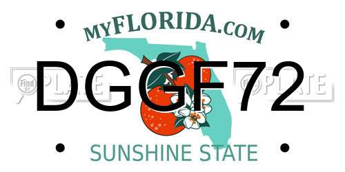 DGGF72 Florida License Plate