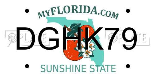 DGHK79 Florida License Plate