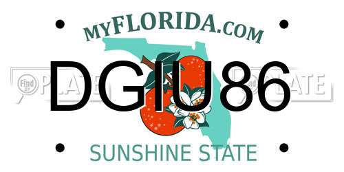 DGIU86 Florida License Plate