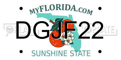 DGJF22 Florida License Plate