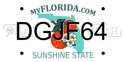DGJF64 Florida License Plate
