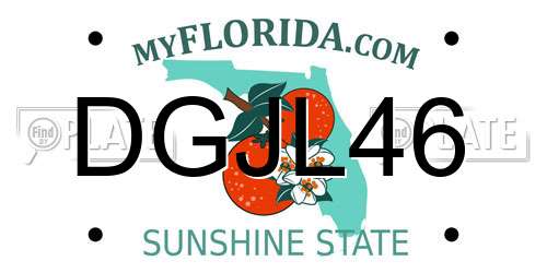 DGJL46 Florida License Plate
