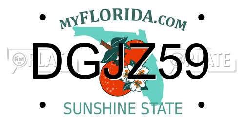 DGJZ59 Florida License Plate