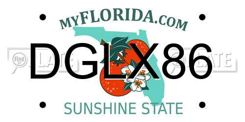 DGLX86 Florida License Plate