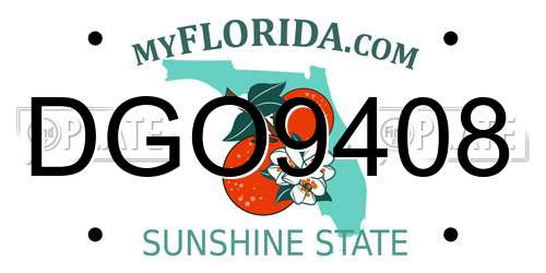 DGO9408 Florida License Plate