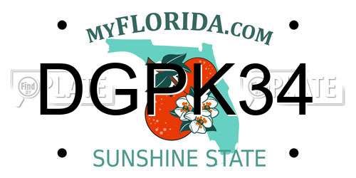 DGPK34 Florida License Plate