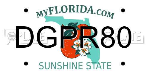 DGPR80 Florida License Plate