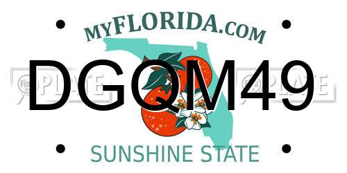 DGQM49 Florida License Plate