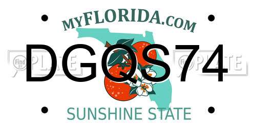 DGQS74 Florida License Plate