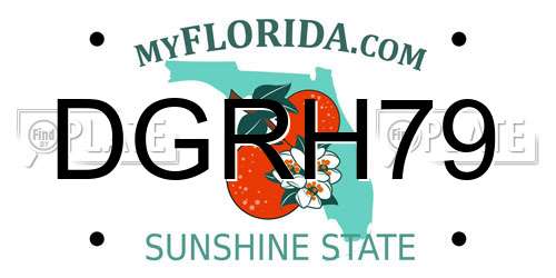 DGRH79 Florida License Plate