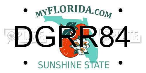 DGRR84 Florida License Plate