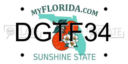 DGTF34 Florida License Plate