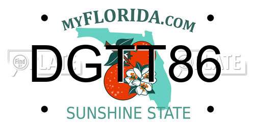 DGTT86 Florida License Plate