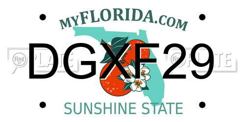 DGXF29 Florida License Plate