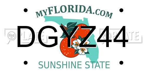 DGYZ44 Florida License Plate