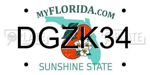 DGZK34 Florida License Plate