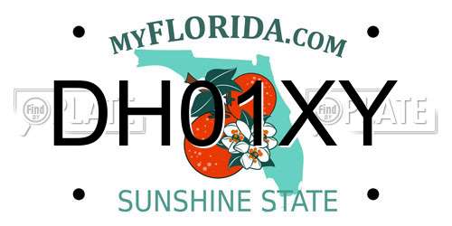 DH01XY Florida License Plate