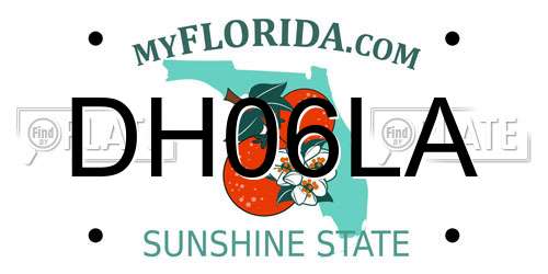 DH06LA Florida License Plate