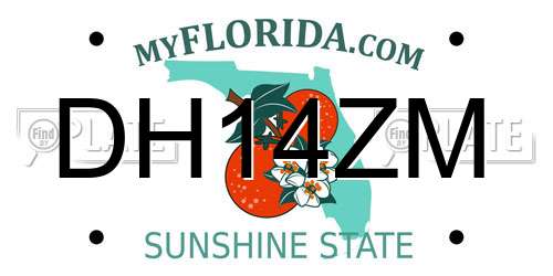 DH14ZM Florida License Plate