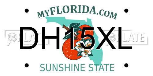 DH15XL Florida License Plate