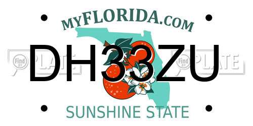 DH33ZU Florida License Plate