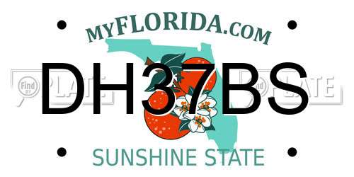 DH37BS Florida License Plate