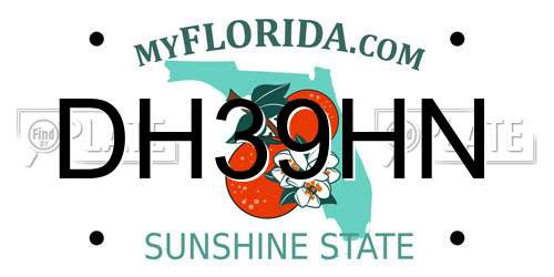 DH39HN Florida License Plate