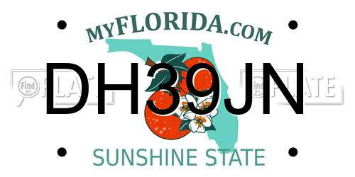 DH39JN Florida License Plate
