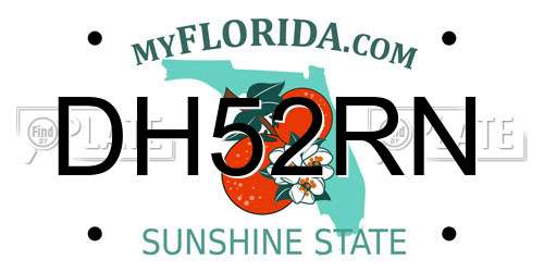 DH52RN Florida License Plate