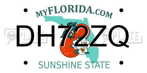 DH72ZQ Florida License Plate