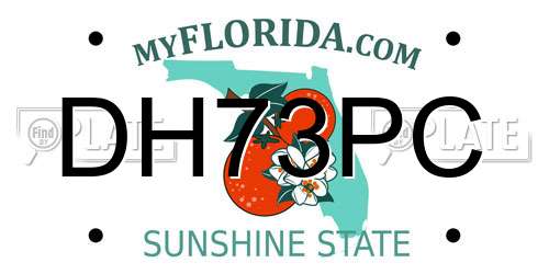 DH73PC Florida License Plate