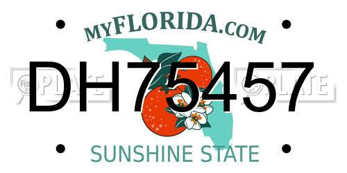 DH75457 Florida License Plate