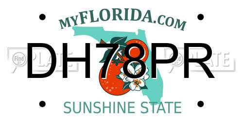 DH78PR Florida License Plate